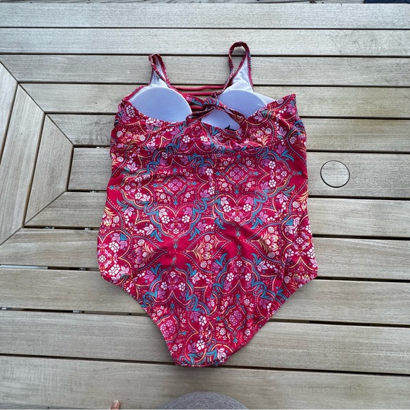 Torrid swimsuit Women size 3 ladder front One Piece lattice straps medallion 3X - Picture 9 of 16